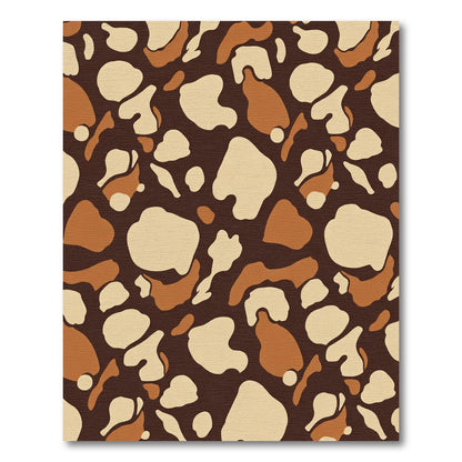 Brown Tan Irregular Organic Shapes Rug