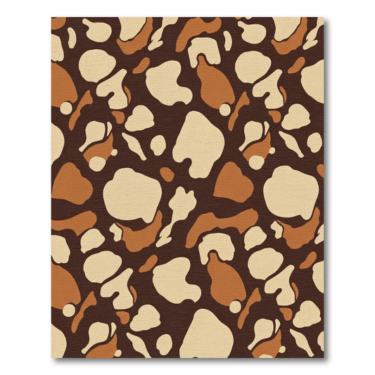 Brown Tan Irregular Organic Shapes Rug