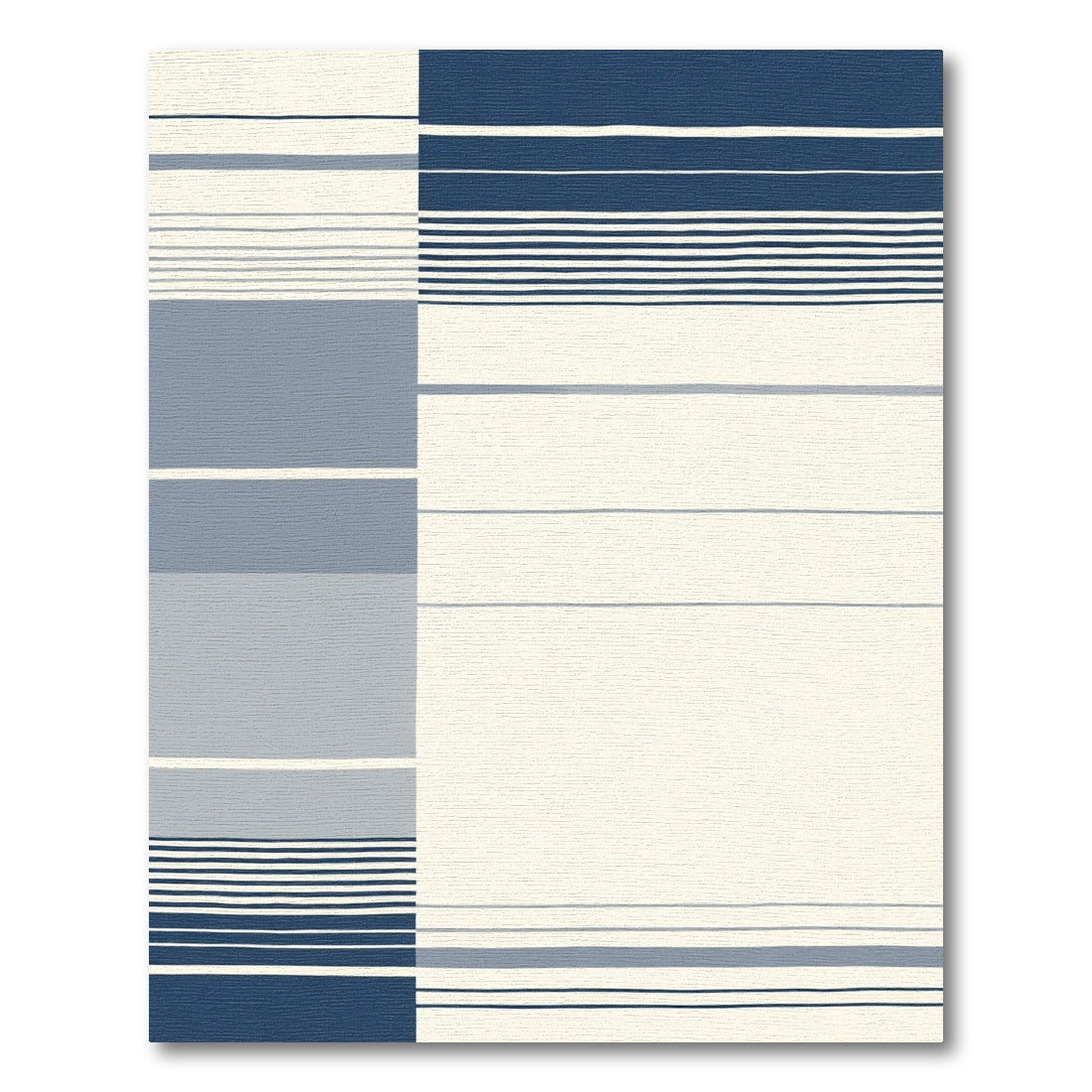 Navy Blue Graduated Stripe Rug