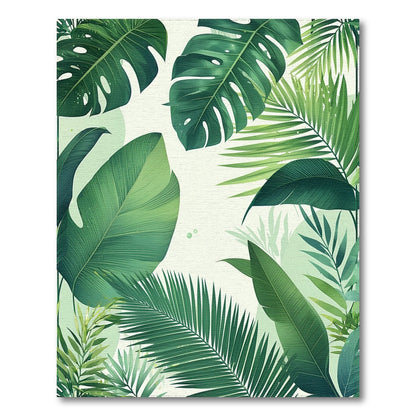 Lush Green Leaf Washable Area Rug