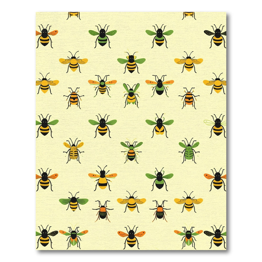 Playful Yellow And Green Bee Medley Rug