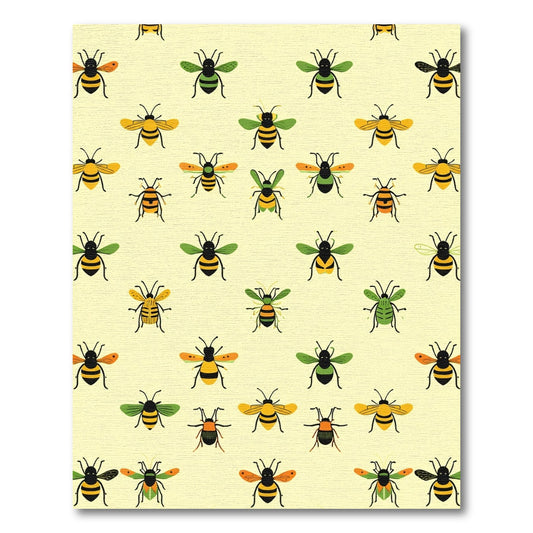 Playful Yellow And Green Bee Medley Rug