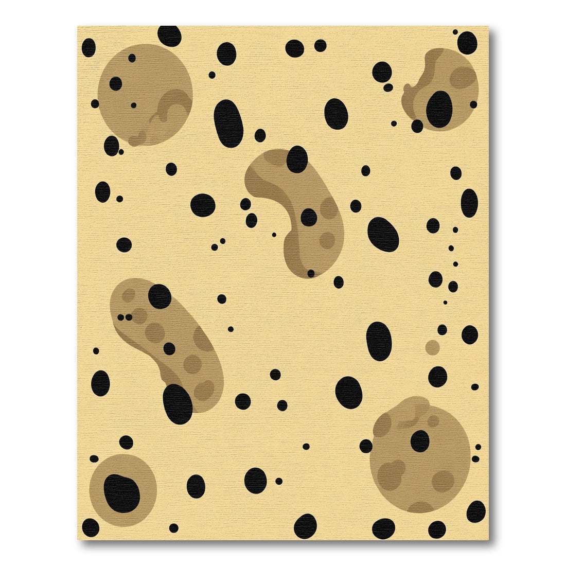 Scattered Black Dot Organic Shapes Rug