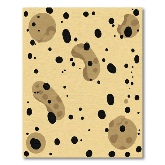 Scattered Black Dot Organic Shapes Rug