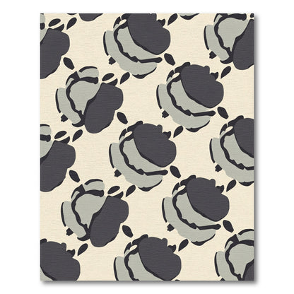 Abstract Slate Rose Arrangement Rug