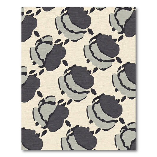Abstract Slate Rose Arrangement Rug