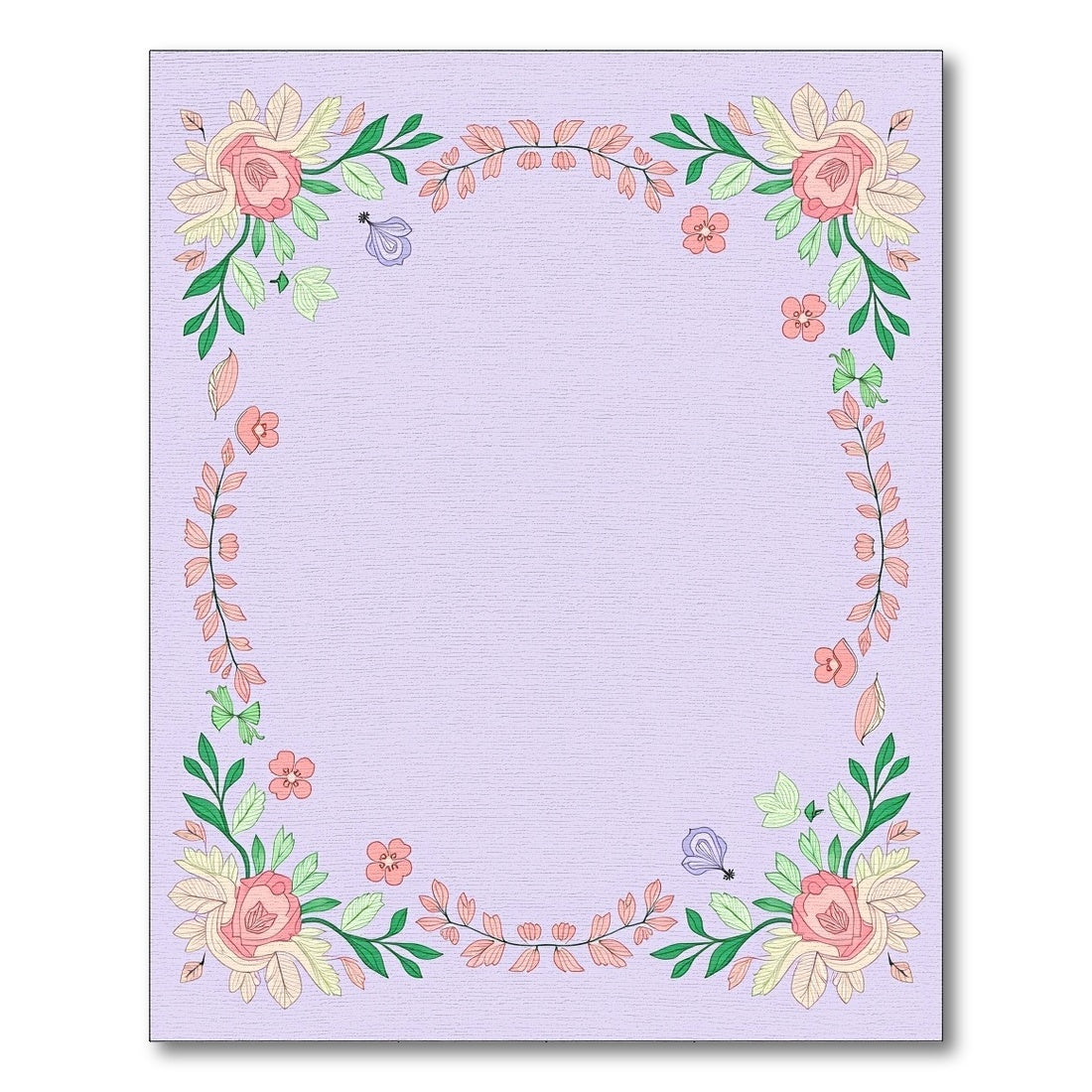 Pastel Floral Wreath Border Rug