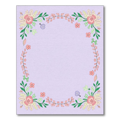 Pastel Floral Wreath Border Rug