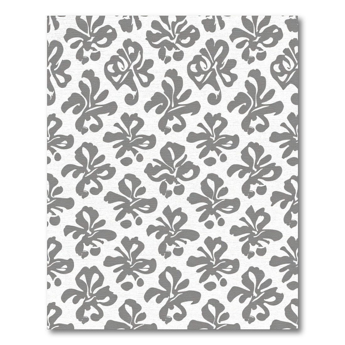 Gray Floral Scroll Art Rug