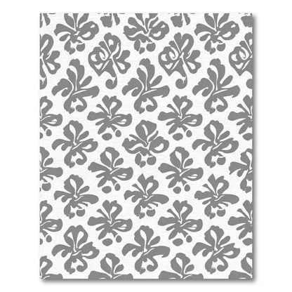 Gray Floral Scroll Art Rug