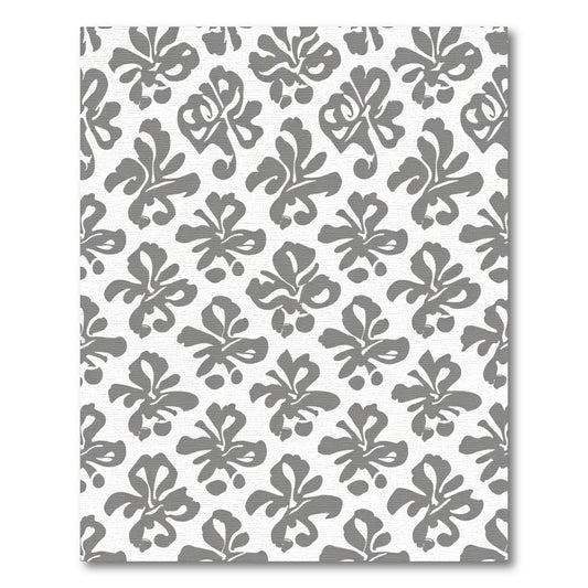 Gray Floral Scroll Art Rug