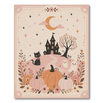 Pink Halloween Kids Cartoon Area Rug