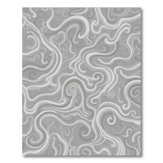 Soft Gray Swirl Abstract Waves Rug