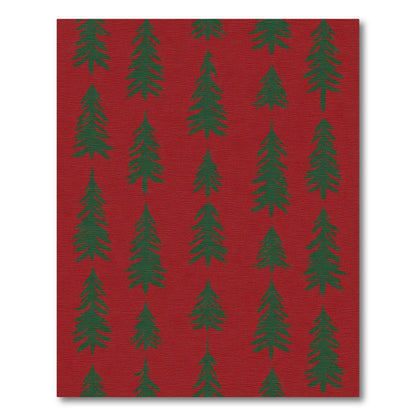 Crimson Forest Tree Arrangement Rug