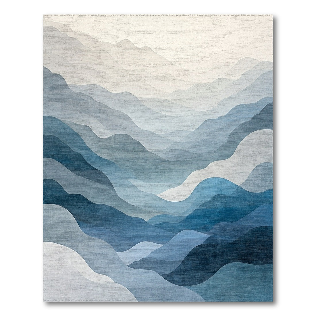 Layered Misty Blue Mountains Rug