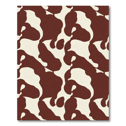 Brown Cream Cow Spot Abstract Rug