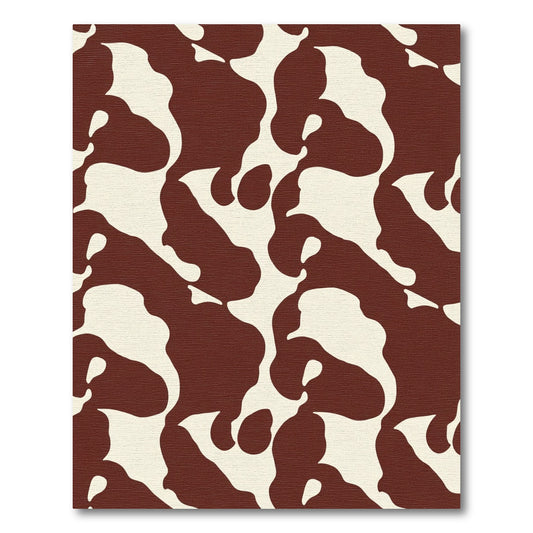 Brown Cream Cow Spot Abstract Rug