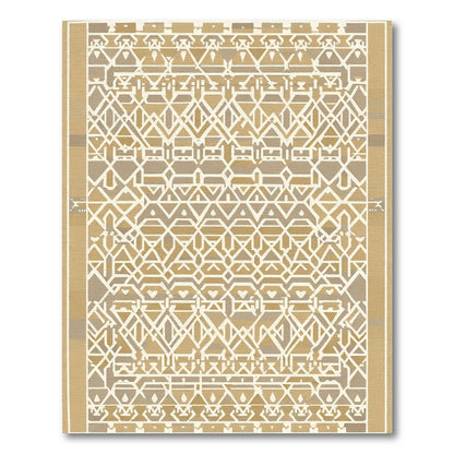 Geometric Beige Ivory Lattice Rug