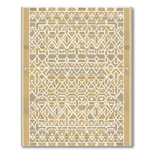 Geometric Beige Ivory Lattice Rug