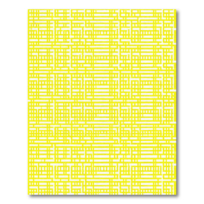 Bright Yellow Interlocking Cube Geometry Rug