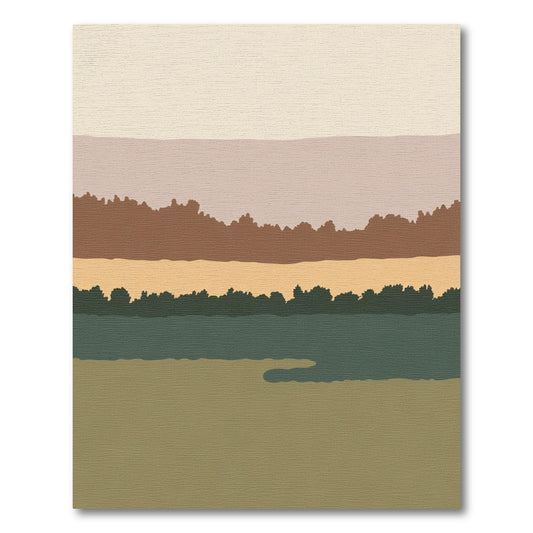 Earthy Abstract Landscape Horizon Rug