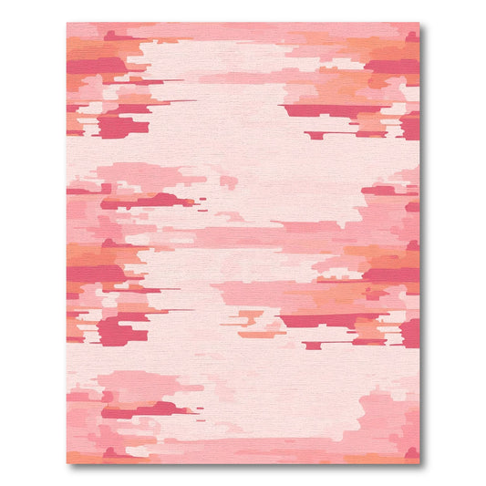 Modern Pink Abstract Horizontal Brushstrokes Rug