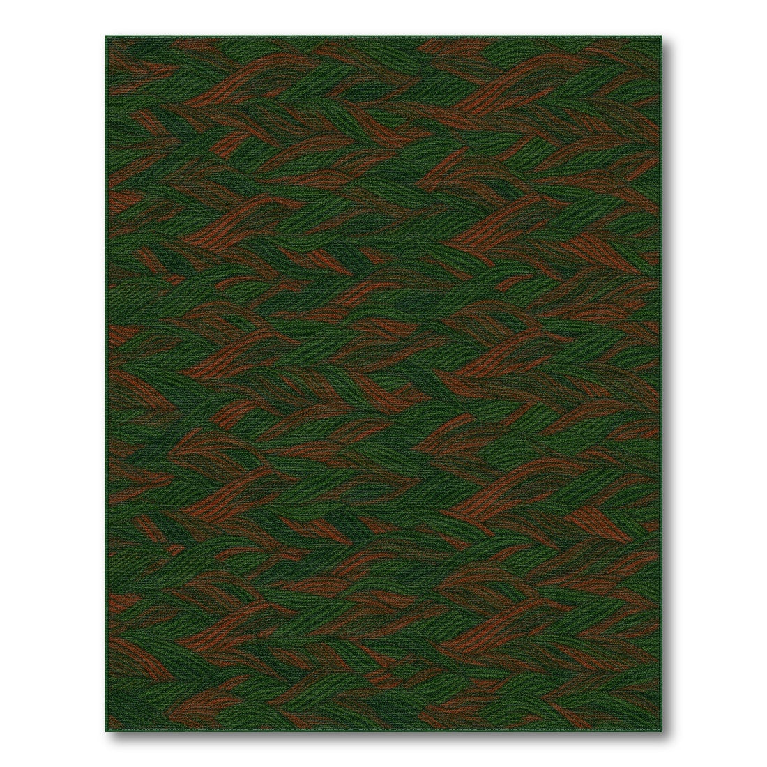 Geometric Modern Green Wavy Geometric Area Rug