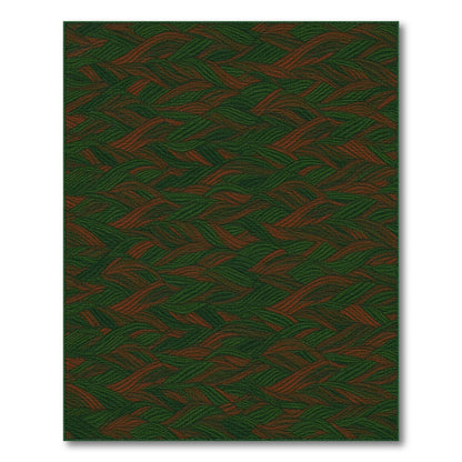 Geometric Modern Green Wavy Geometric Area Rug