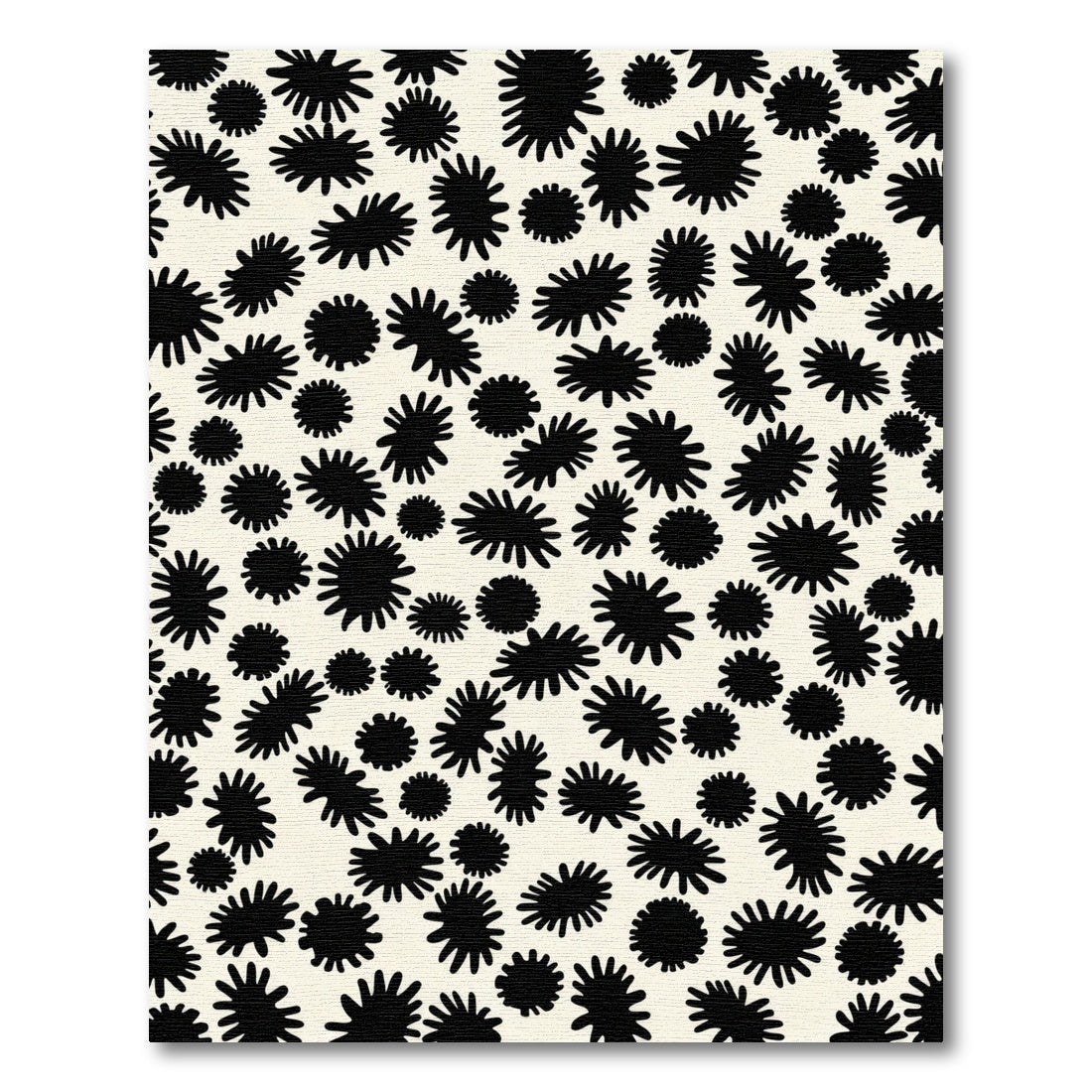 Black Starburst Sprinkle Cream Rug