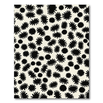 Black Starburst Sprinkle Cream Rug