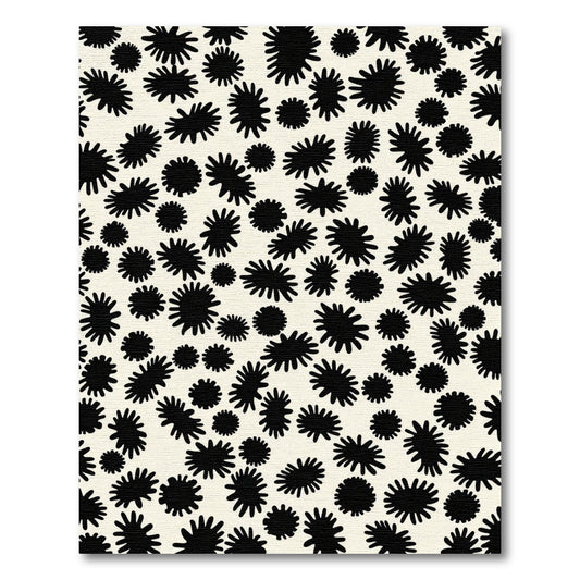 Black Starburst Sprinkle Cream Rug