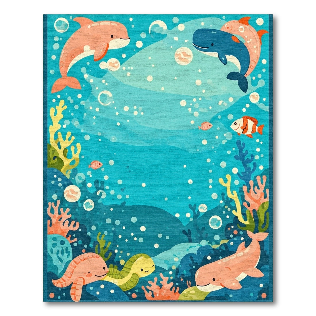 Ocean Friends Kids Cartoon Area Rug