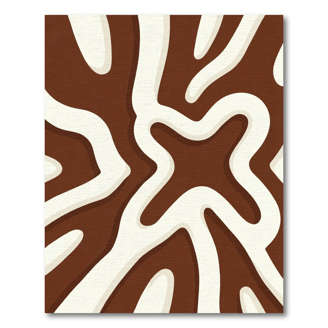 Brown White Swirl Abstract Rug