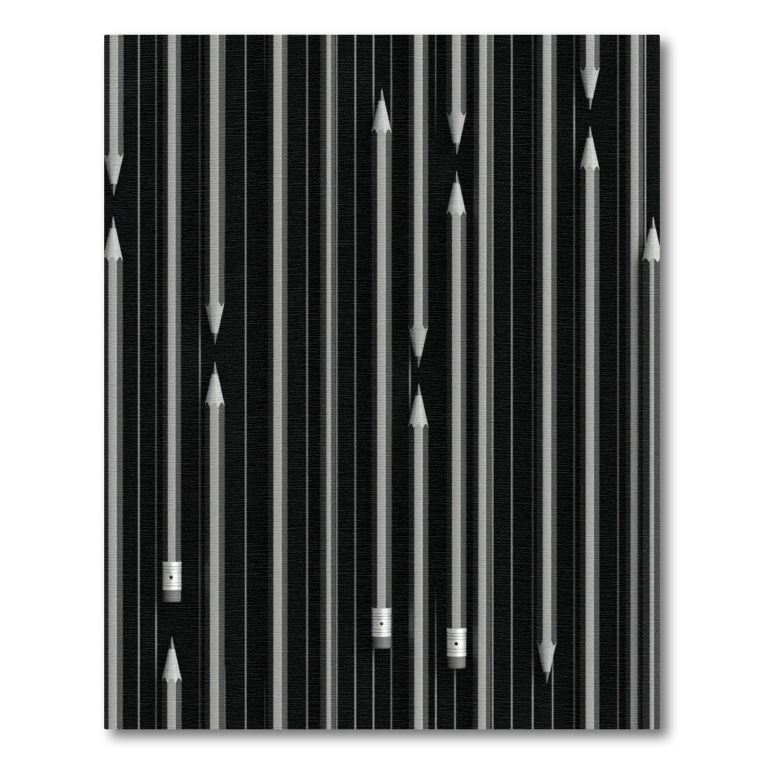 Monochrome Pencil Barcode Stripe Rug
