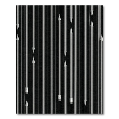 Monochrome Pencil Barcode Stripe Rug