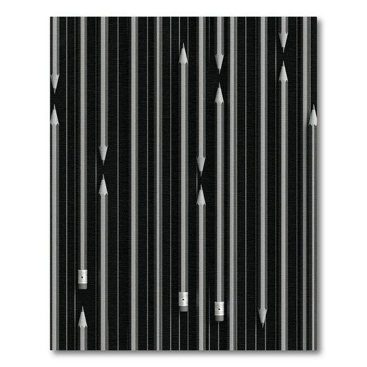 Monochrome Pencil Barcode Stripe Rug