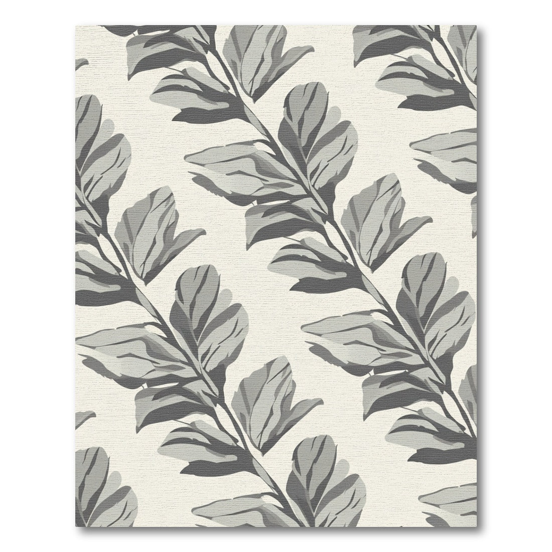 Modern Gray Leafy Branch Arrangement Rug