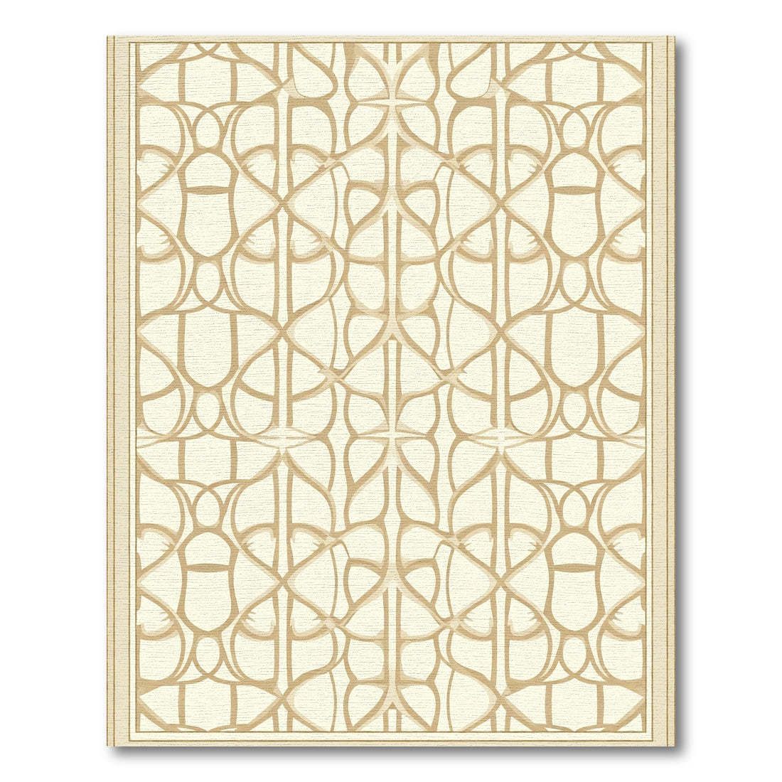 Geometric Golden Lattice Arch Rug