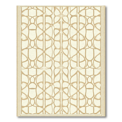Geometric Golden Lattice Arch Rug