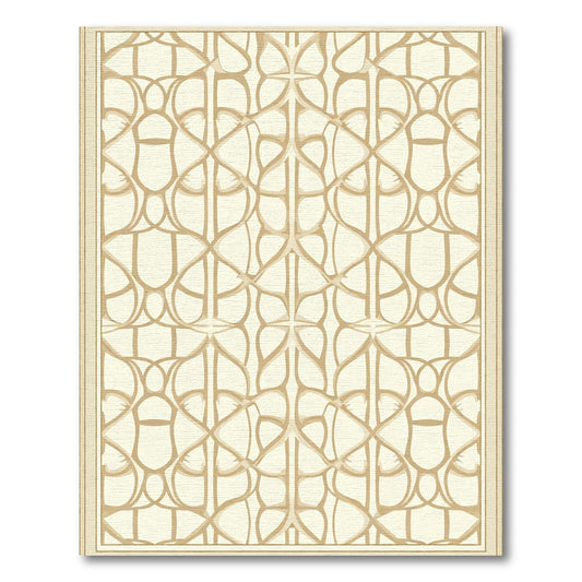 Geometric Golden Lattice Arch Rug