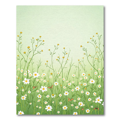 Spring Meadow Daisy Butterfly Garden Rug