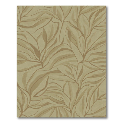 Earthy Tan Abstract Branching Flora Rug