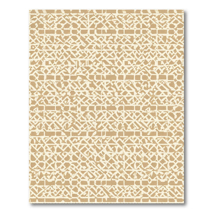Sandy Beige Geometric Woven Texture Rug