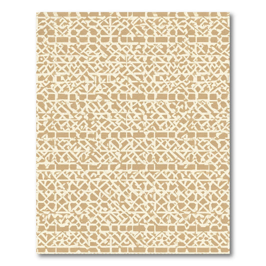 Sandy Beige Geometric Woven Texture Rug