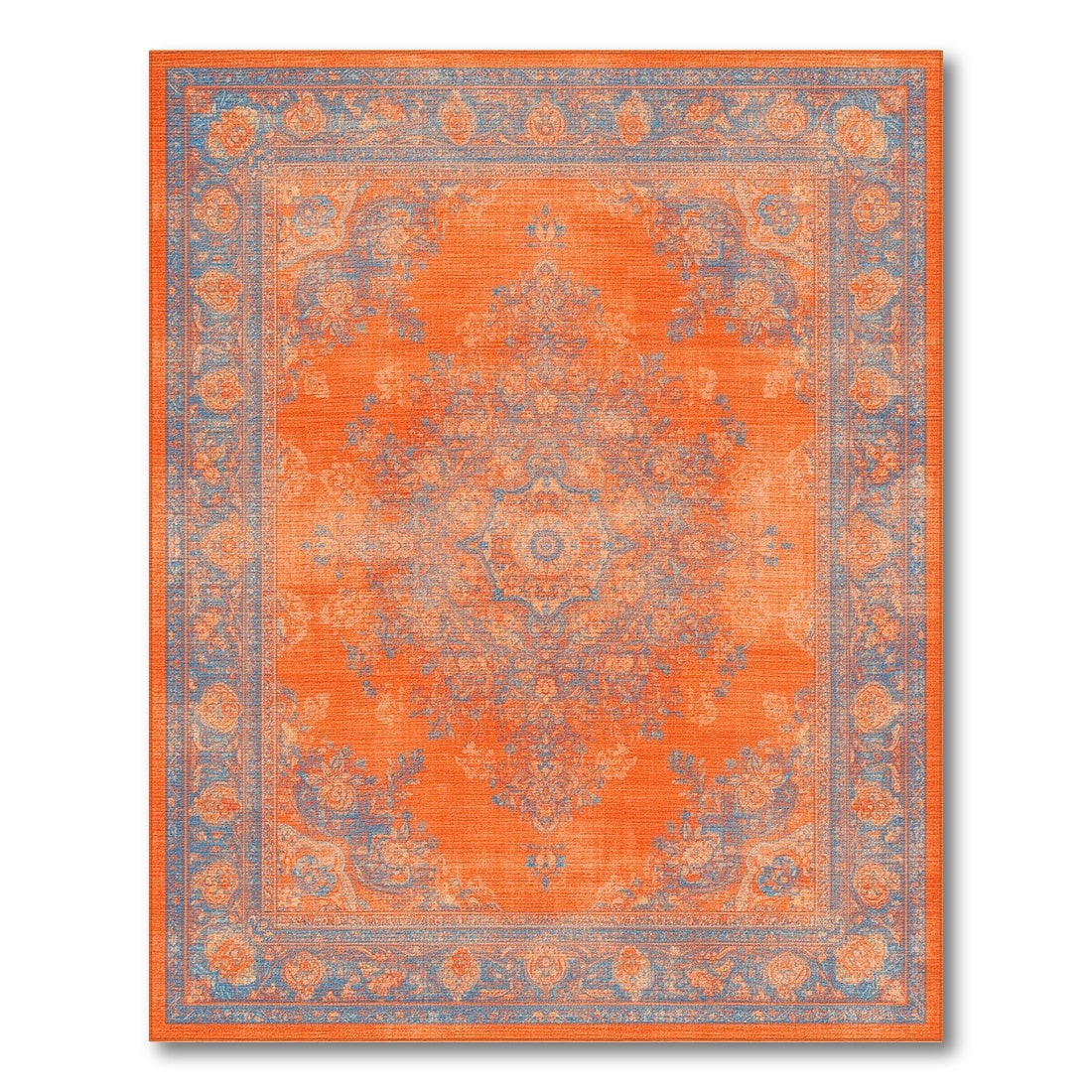 Orange Distressed Vintage Area Rug