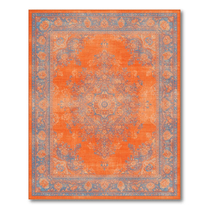 Orange Distressed Vintage Area Rug
