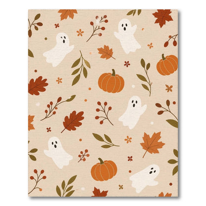 Cute Ghost Pumpkin Washable Area Rug
