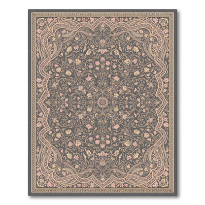 ODIKA Grey Traditional Persian Floral Area Rug