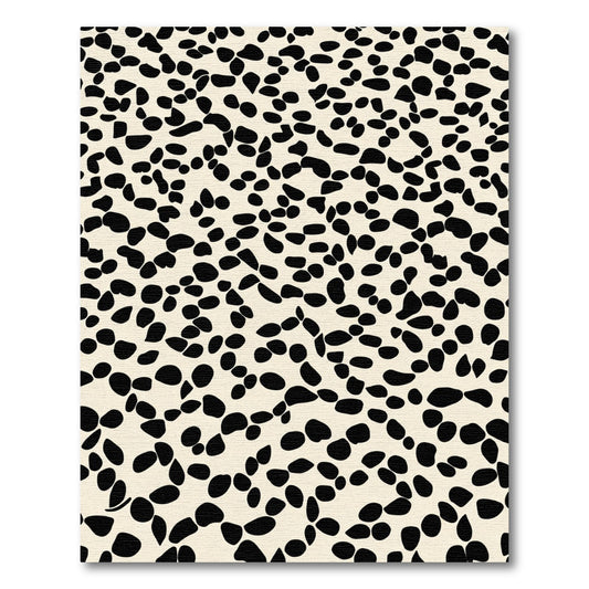 Cream Black Pebble Scatter Rug