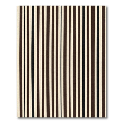 Creamy Black Rich Vertical Stripes Rug